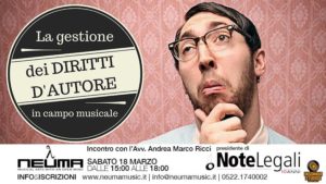 La gestione dei Diritti d'Autore in campo musicale @ NEUMA | Reggio Emilia | Emilia-Romagna | Italia