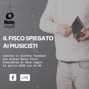 Il FISCO spiegato ai Musicisti @ Pagina Facebook Note Legali