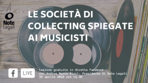 Le Società di Collecting spiegate ai musicisti @ Pagina Facebook Note Legali