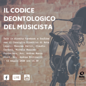 Il Codice Deontologico del Musicista @ Pagina Facebook e canale YouTube Note Legali